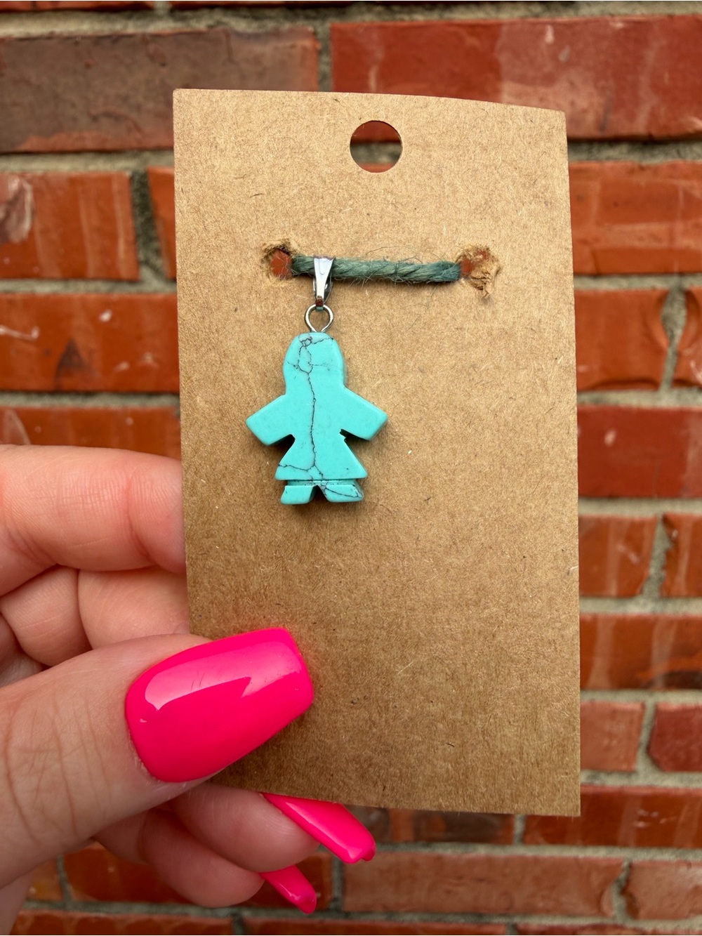 Dyed howlite Stone Girl Charm Pendant
